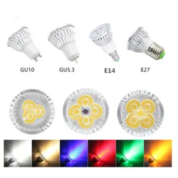 Led Bulb Light Cob Spotlight 110V 220V GU10 GU5.3 E27 E14 Dimmable Cold White Nature White 4000K RGB Red Green Blue Yellow Lamp