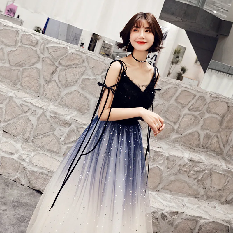

2020 Time-limited Beach Bridesmaid Dresses Long New Dress Female Dust Fantasy Party Evening 2020 Autumn, Parties Show Thin Sky
