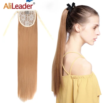 

Alileader Drawstring Ponytail 1Pcs Long Straight Drawstring Ponytails Synthetic Hair Clip In Hairs Tail Extension Fake Ponytails