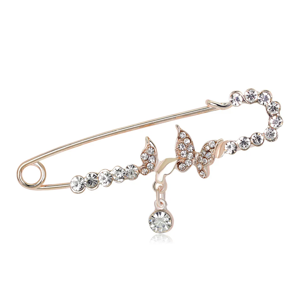 Rose Brooch Luxury Full of Crystals Rose Brooch Korean-style Scarf Buckle