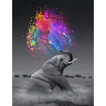 

DIY 5D Diamond Painting by Number Kit for Adult, Full Drill Diamond Embroidery Dotz Kit Home Wall Decor-30x40cm Elephant
