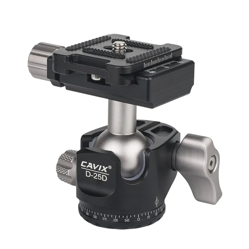 CAVIX dual U-Shape groove Low height profile head D-25D Aluminum Alloy Photography Ballhead Tripod for DSLR Camera | Электроника
