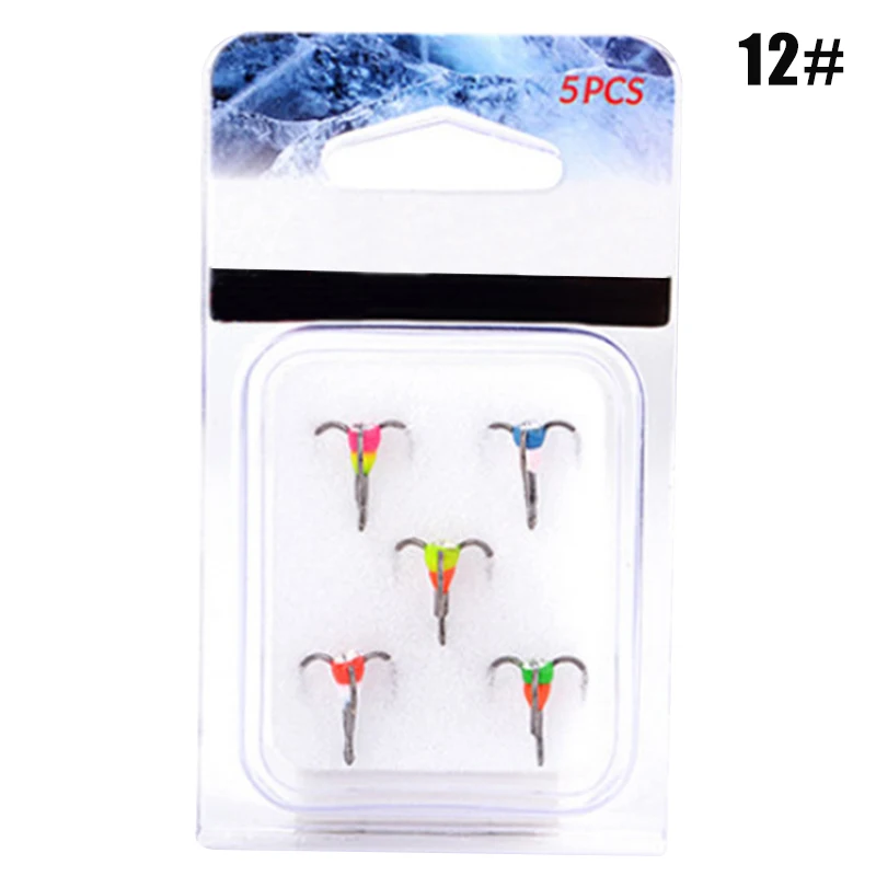 Size 12 6#8#10#12# рыболовные крючки для зимней подледной рыбалки, трехкулачковый крючок из высокоуглеродистой стали, снасти, инструменты - Цвет: Size 12