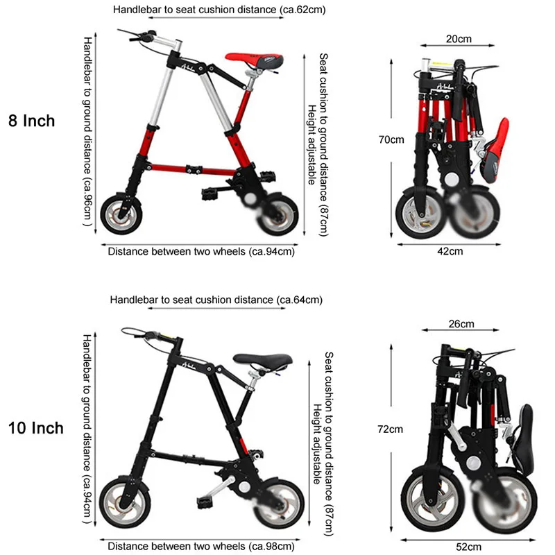 8/10 inch Folding Bike Mtb Aluminum Alloy Ultra Light Road Bicycle Shopping Subway Travel Portable Cyclling Wheel balance Bike 8/10 inch Folding Bike Mtb Aluminum Alloy Ultra Light Road Bicycle Shopping Subway Travel Portable Cyclling Wheel balance Bike