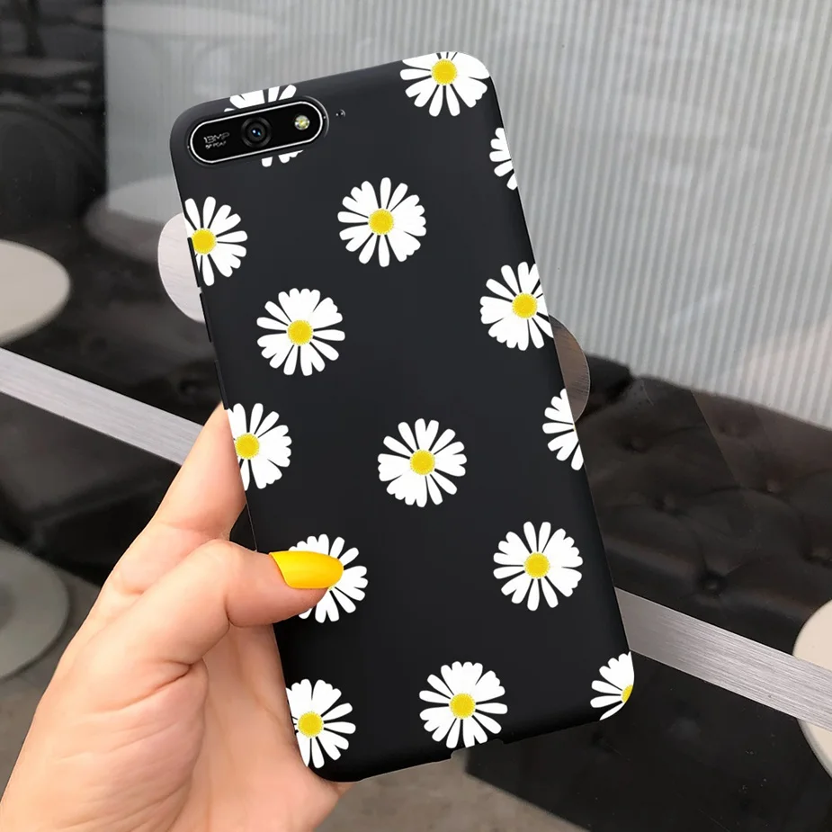Cute Sunflower Case For Huawei Y6 2018 Case Y 6 2018 Soft Silicone Cover For Huawei Y6 Prime 2018 Phone Cases 6.21'' Bumper Bags cell phone pouch with strap