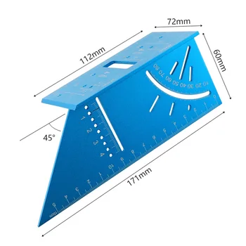 

1 Set Woodworking Multifunction Angle Ruler Marking Gauge 45/90 + Hinge Hole Opener 26mm/35mm High Quality