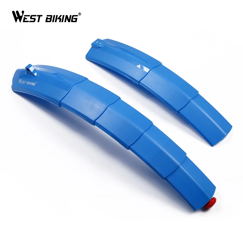 

WEST BIKING Telescopic Bicycle Fender With Taillights Folding Front Rear Mudguards Set Cycling Quick Release MTB Bike Fenders