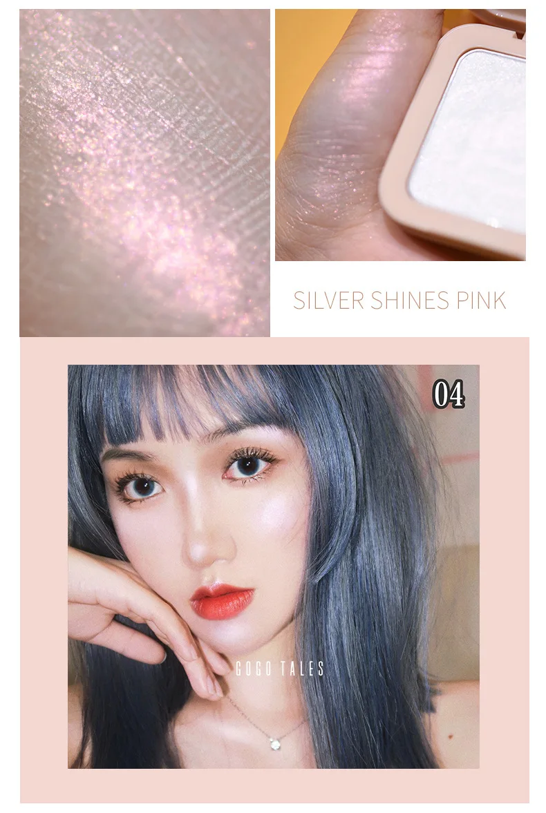 6 цветов макияж хайлайтер палитра профессиональный shimmer Iluminador контур лица Glow kit золото серебро макияж с эффектом "металлик" - Цвет: 04