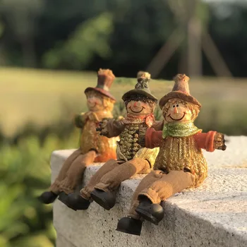 

3PC/SET RESIN GARDEN RETRO DECORATION SCARECROW SKETCH CREATIVE ART NOSTALGIA TABLE ORNAMENT BALCONY PERSONALIZED GIFTS
