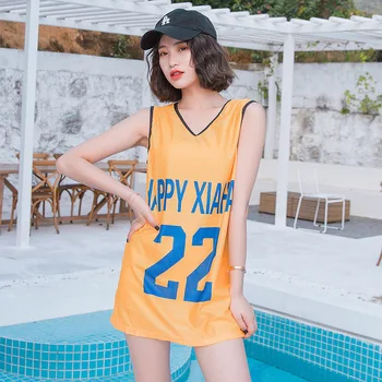 

Swimwear For Women Bikinis 2019 Woman Swimming Suit Pool Swimsuit Three Piece Sexy Concealing Ins Sports Print Polyester Sierra