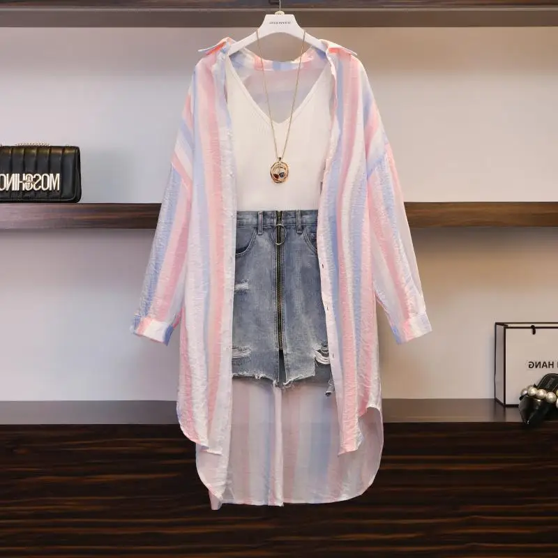 

2019 oversized 4XL women's summer belly cover suit slimming three-piece dress