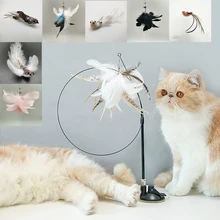 Grappige Katten Accessoires Stok Sucker Wand Interactieve Spelen Speelgoed Met 8 Vervanging Veren Huisdier Speelgoed Voor Indoor Verlichten Verveling