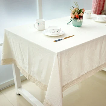 

White Table Cloth Cotton Linen Material Travel Solid Color Tablecloth Dining Table Cover for Home Decor Kitchen Hotel Outdoor L