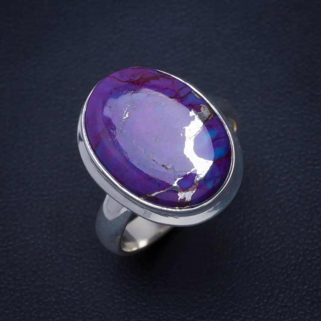 

Natural Turquoise Handmade Unique 925 Sterling Silver Ring 8.25 B1119