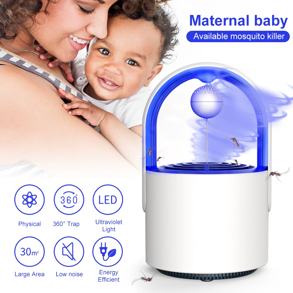 

2019 New LED Electric Mosquito Killer Lamp Physical Safety Mosquito Light UV Repellent Photocatalyst Fly Bug Insect Trap
