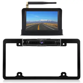 

License Plate IR Car Rear View Backup Camera Digital wireless rear view camera HD wide-angle camera 5 inchreversing camera