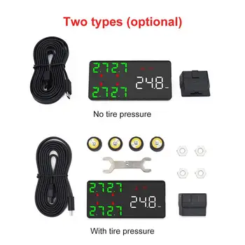 

Auto HUD Tire Pressure Monitor Car Head-up Display BT TPMS W/ 4pcs External Sensor Car Trucks Wheel Accessories