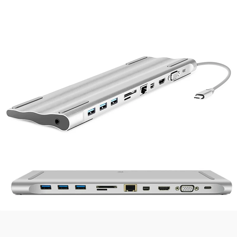 Док-USB-C VGA HDMI Mini Displayport Ethernet 3 хаб TF SD зарядное устройство кардридер многопортовый адаптер 11 в 1