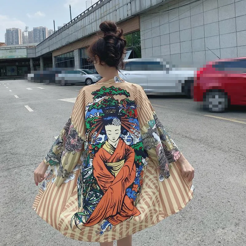 

Coat Japanese Kimono Summer Cardigan Kimono Yukata Woman Man Summer Loose Thin Outer Garment Mujer Haori Cardigan