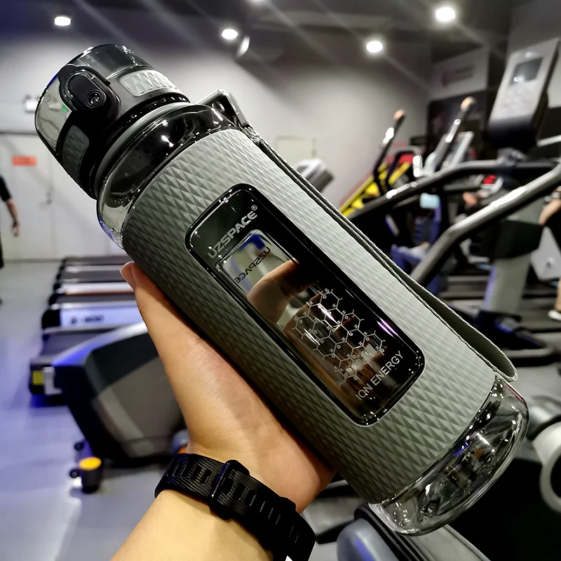 UZSPACE spor su şişeleri taşınabilir spor Anti-fall sızdırmaz büyük kapasiteli spor su isıtıcısı Tritan plastik içme şişesi BPA ücretsiz