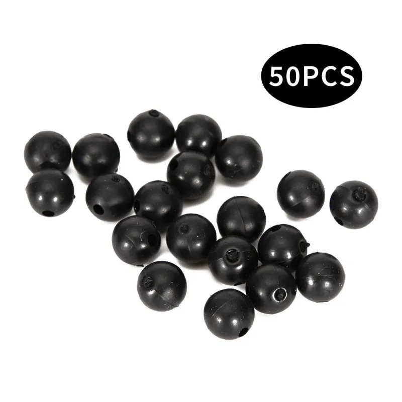50Pcs/Set Rubber Pearl Fishing Bean Rig Accessories 8mm 6mm Round Carp Beads Tackle Rigs tools | Спорт и развлечения