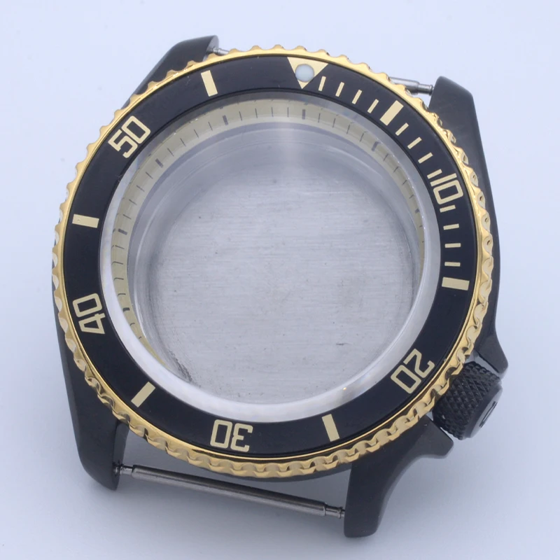 316L Stainless Steel Black Watch Case Sapphire Glass Water Resistance