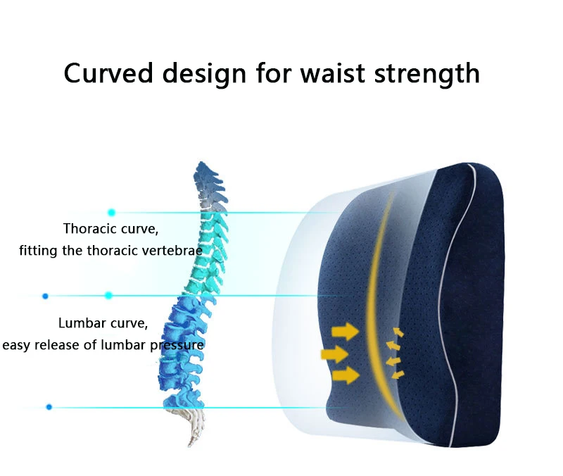 Поясничная поддерживающая Подушка бархатная ткань медленное восстановление пространства пены памяти поясничная офисная Подушка с ремнем Дизайн поясная подушка