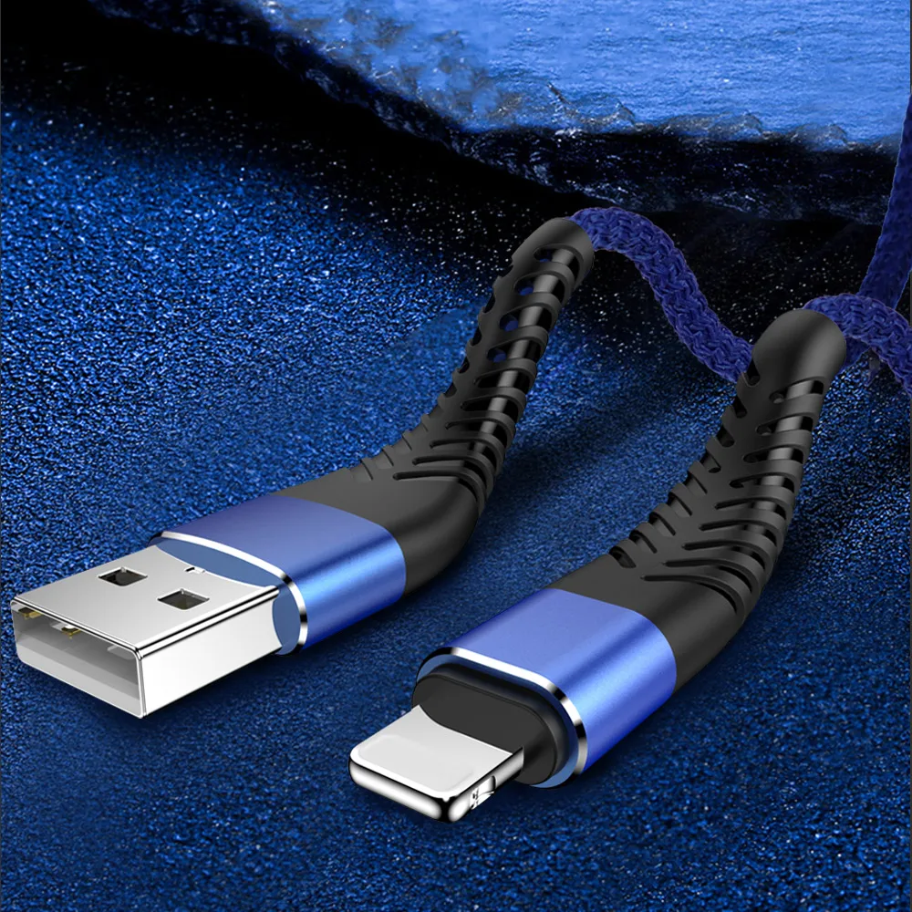 0,2 1 2 м 3 м USB быстрая зарядка зарядное устройство кабель Lightning для iPhone 11 Pro X 6 6S 7 8 5 5S шнур питания провод Провода кабели для мобильных телефонов - Цвет: Синий