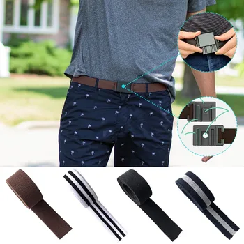 

Women Men Elastic Belt Stretch Invisible Waist Belt Women Adjustable Free Security Check Shirt Stay Plastic Buckle Waistband