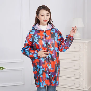 

Fashion Waterproof Kitchen Apron Unisex Long Sleeve Gown Camouflage Oil-proof Men Adult Overalls Zipper Kitchen Clothes