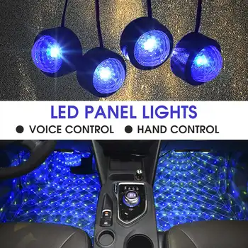 

Audew LED Atmosphere Lamp Car Soles Colorful Hand / Voice Control RGB Lamp USB Socket Convenient Car Interior Decoration Light