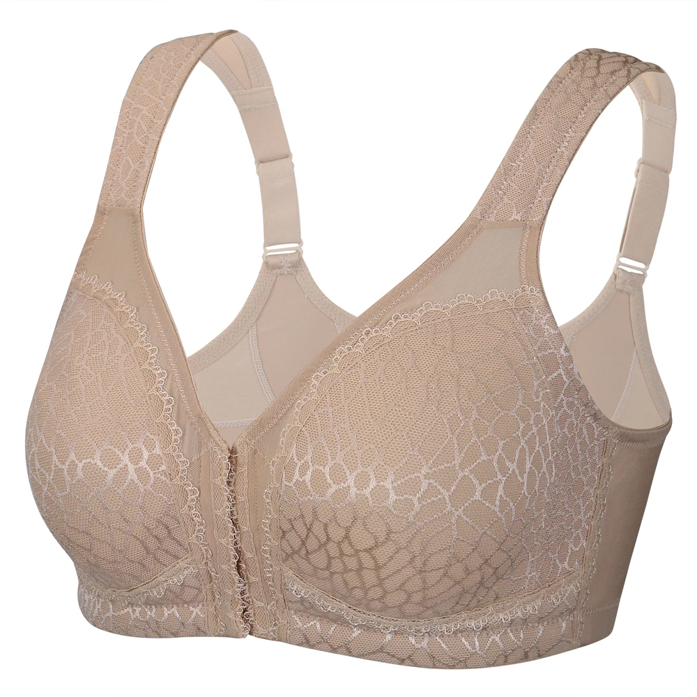 Women Minimizer Bra Front Closure Plus Size Bralette Wireless