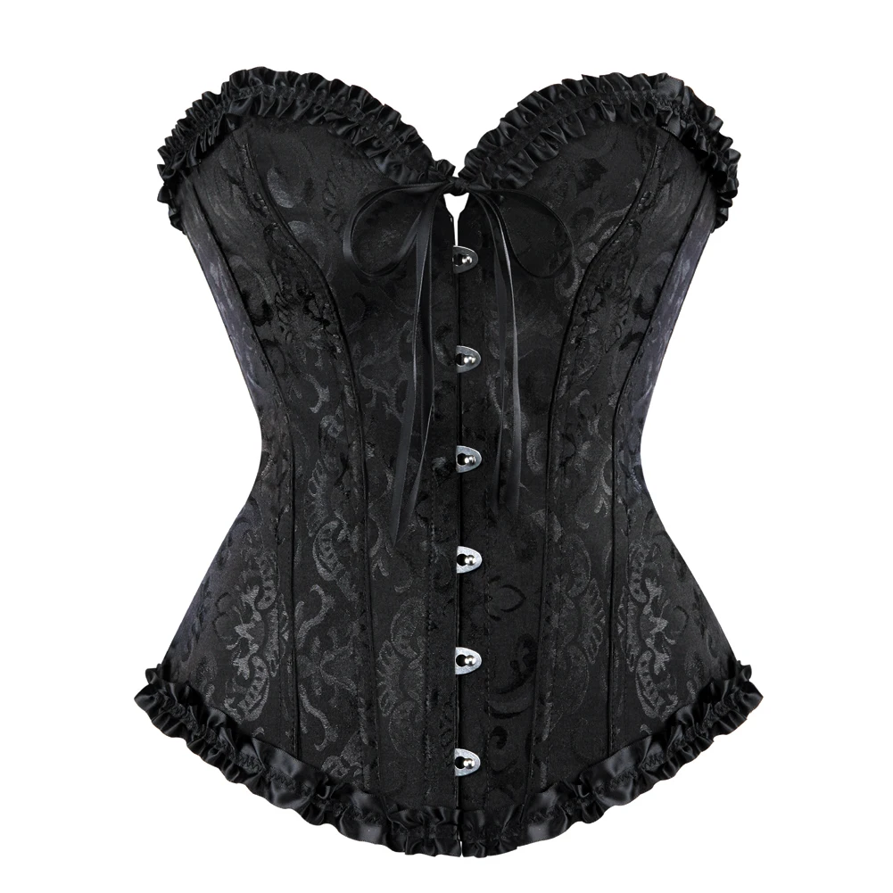 Sexy Women Bustier Lace Up Corset Top Corset Boned Waist Trainer Lingerie Overbust Corsets Body Shaper Plus Size