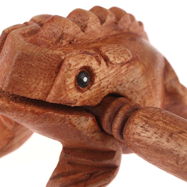 1pcs Wooden Lucky Frog Ornaments Toy Clackers Kids Musical Instrument Percussion Toy Gift Children's Voice Toys 6
