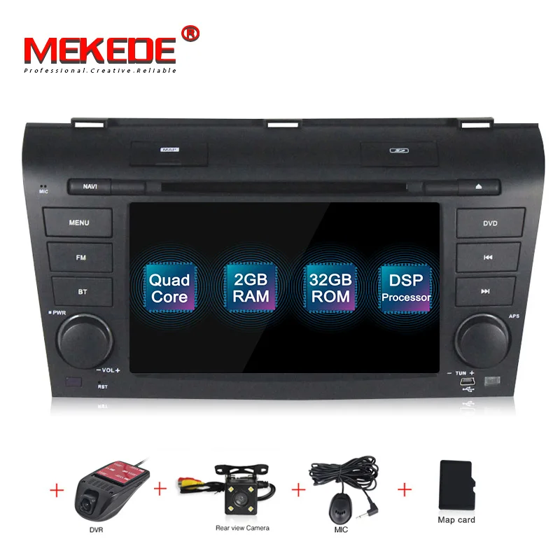 MEKEDE HD DSP 2G+ 32G ram Android 9 экран AV выход автомобильный dvd-плеер для Mazda 3 2004-2009GPS плеер навигационное Радио стерео - Цвет: 32G CAMERA DVR