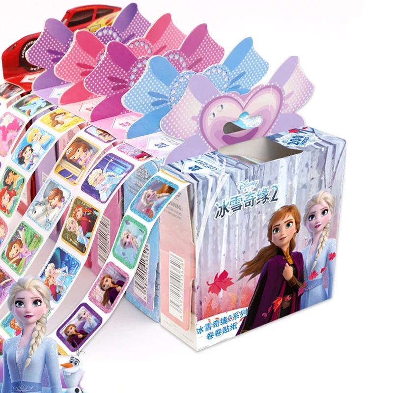 Disney Frozen 2-pegatinas extraíbles de Elsa y Anna para decoración de álbumes de recortes de princesa para niños, agenda, decoración, pegatinas de juguete