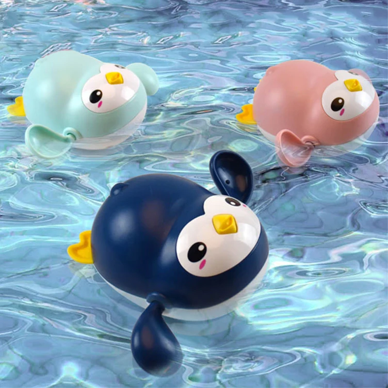 Juguetes de baño con forma de pato para bebé, juguete de baño para ducha, cadena de cuerda, relojería, agua, playa, para chico, 040L