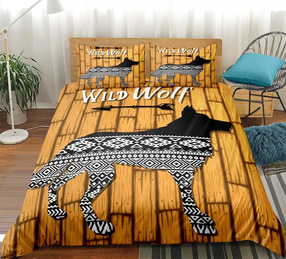 Wild Wolf Комплект постельного белья пододеяльник 3 предмета покрывала дерево