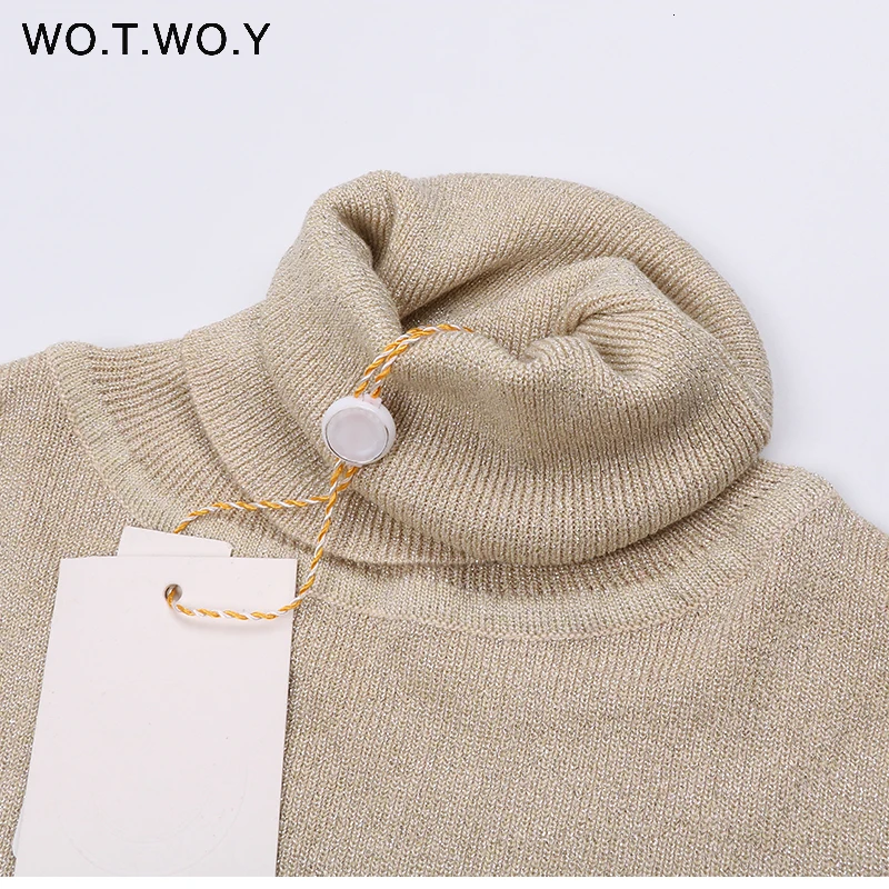 Shiny Sequins Women Turtleneck  Pullovers Sweater Long Sleeve 2017 Womens Knitted Sweaters Solid Autumn Winter Jumper New
