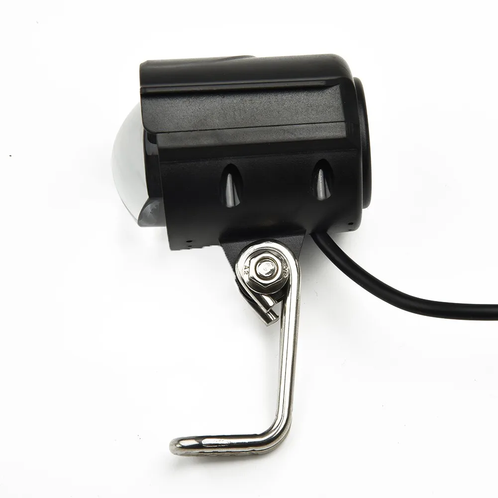 

36-60V High Brightness LED Front Fork Light Ebike Headlight Spotlight W/ Horn Stainless Steel Bracket High Quality Bicycle Parts