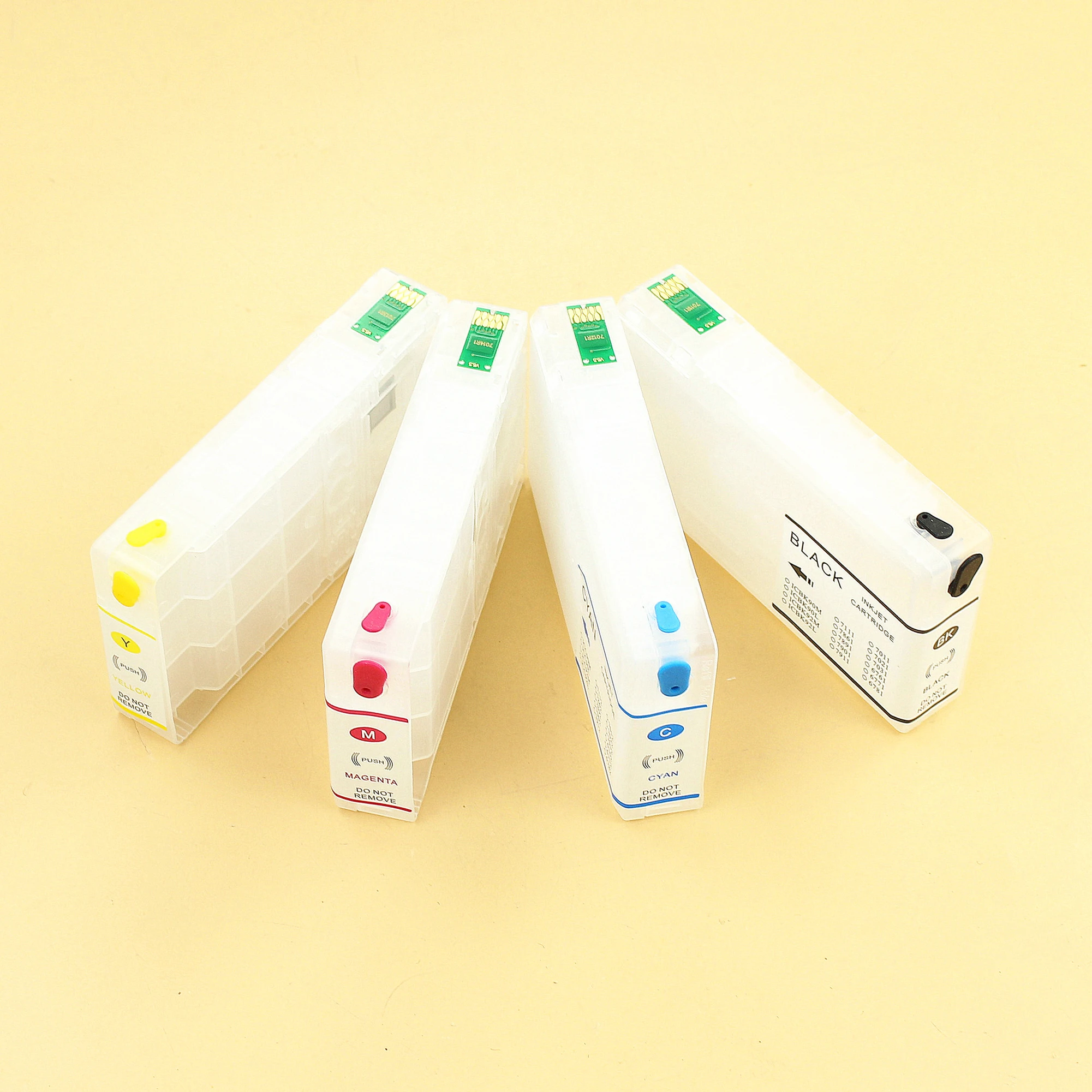 (K C M Y) Empty Refillable Ink Cartridge With Chip For EPSON work force pro WF 5620 5690 5110 5190 4640 4630 Printer T7901 T7911 |
