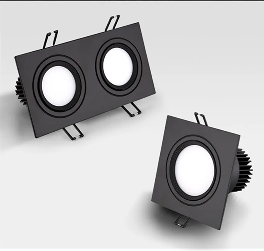 Recessed Double LED Dimmable Downlight COB 7w 9w 12W 24W AC 110V 220V Ceiling Lamp