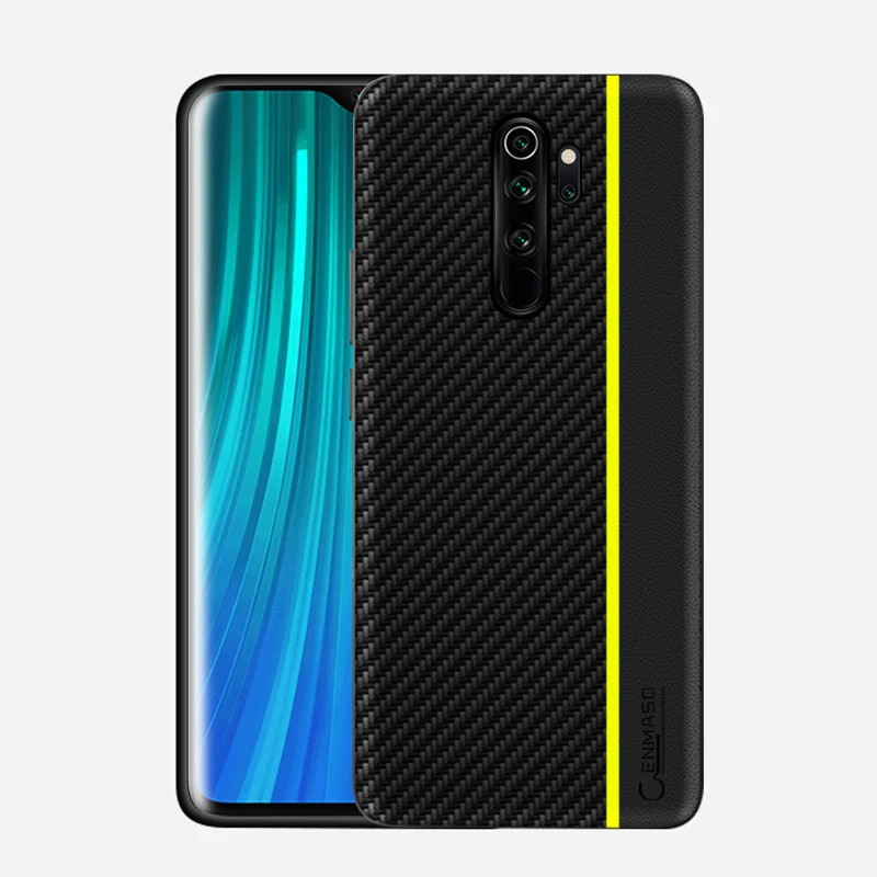 Цвет: желтый Для Redmi Note 8 Pro чехол Оригинальное углеродное волокно из искусственной кожи Защитная задняя крышка для Xiaomi Redmi Note 8 Pro Note 7 5 K20 Pro Чехол - Цвет: Цвет: желтый