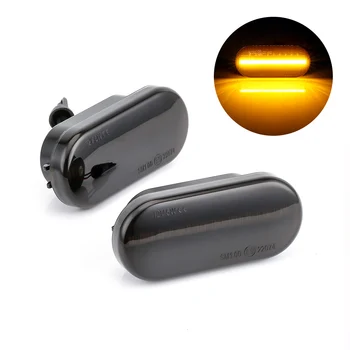 

2pcs Led Side Marker Turn Signal Light Transparent Black Shell Signal Light for Volkswagen VW Bora Golf 3 4 Passat 3BG Polo SB6