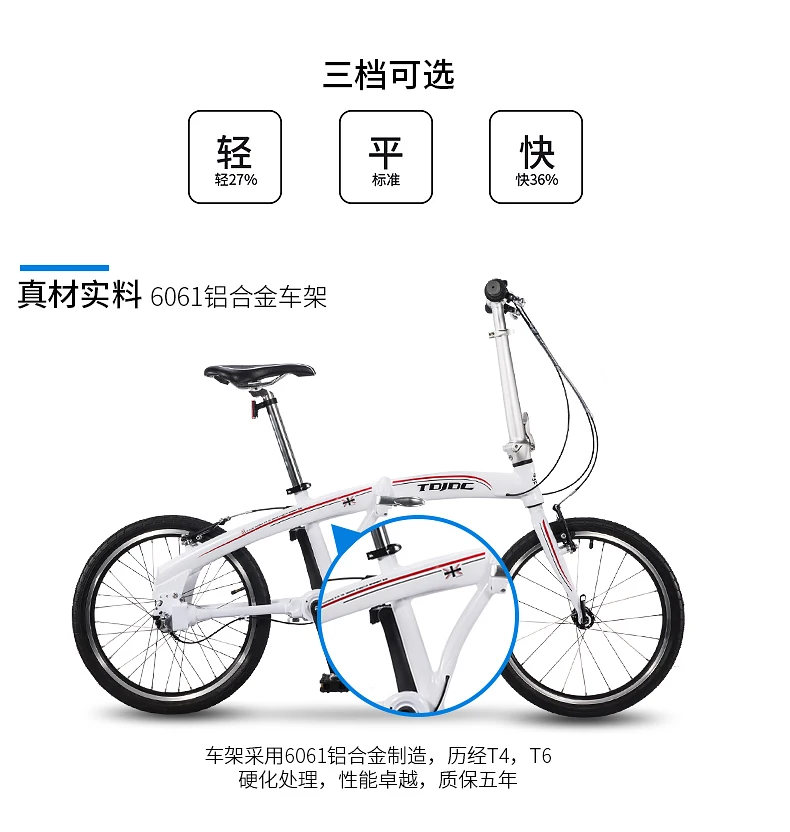 Cheap 16/203 1 High Speed and High Precision Axis Non-chain Highway Bicycle Folding Fast Male and Female, Double V 19