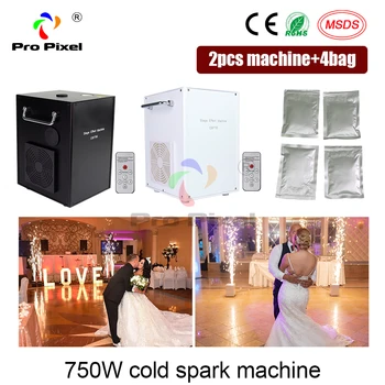 

2pcs with 4 Bags Ti Powder 750W Cold Spark Firework Machine Dmx And Remote Control Firework Fountain Machine For Wedding