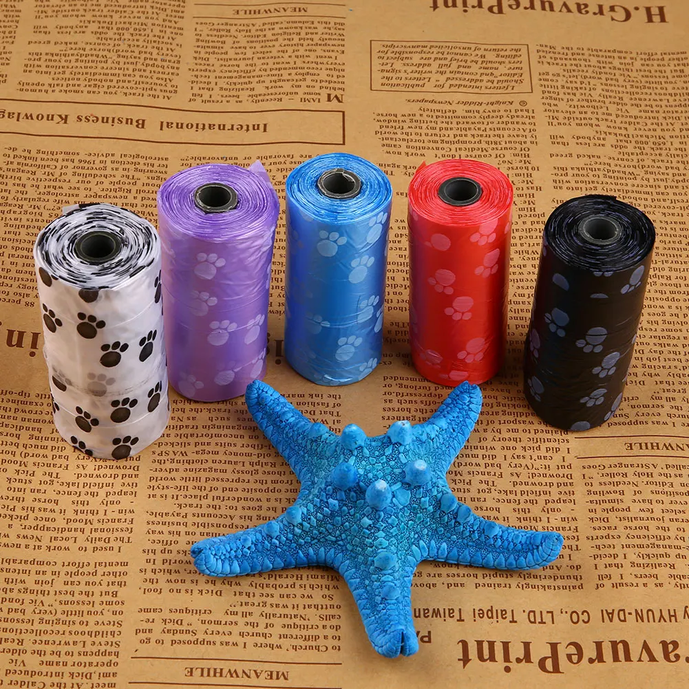 75Pcs /5 Rolls Dog Cat Garbage Clean Poop Refill Bags Pick Up Pet Supplie'