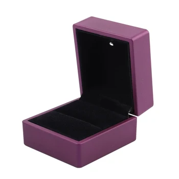 

New LED Lighted Ring Gift Box Wedding Engagement Ring Gift Box Purple