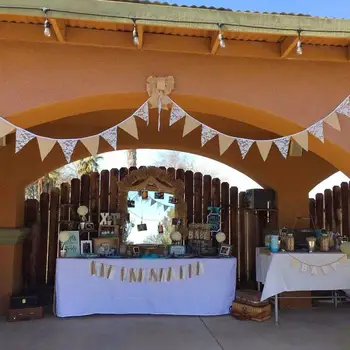 

Burlap Pennant Lace Banners for Wedding Party Home Decoration