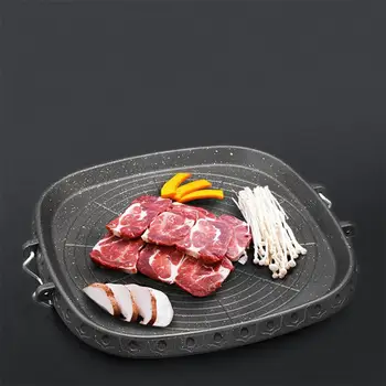 

Cassette Stove Non-stick Baking Tray Rice Stone Barbecue Pot Household Fried Steak Pan Portable Flat Base Baking Pan